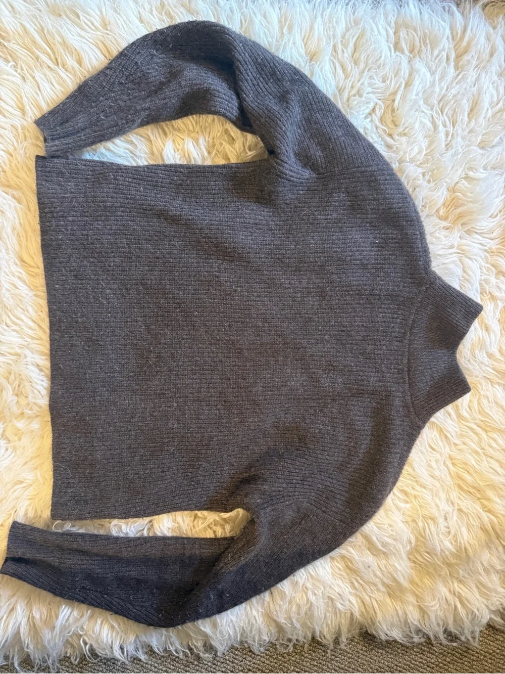 Quince Women's Brown Half-Zip Turtleneck Sweater Mongolian Cashmere - Picture 3 of 3